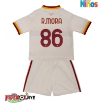 Camiseta AS Roma Rodrigo Mora #86 Visitante Equipación para niños 2026-27 manga corta (+ pantalones cortos)
